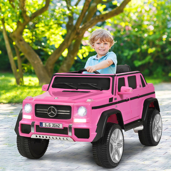 12V Mercedes-Benz kids ride-on car in angle 26, perfect toy for young drivers and outdoor adventures.