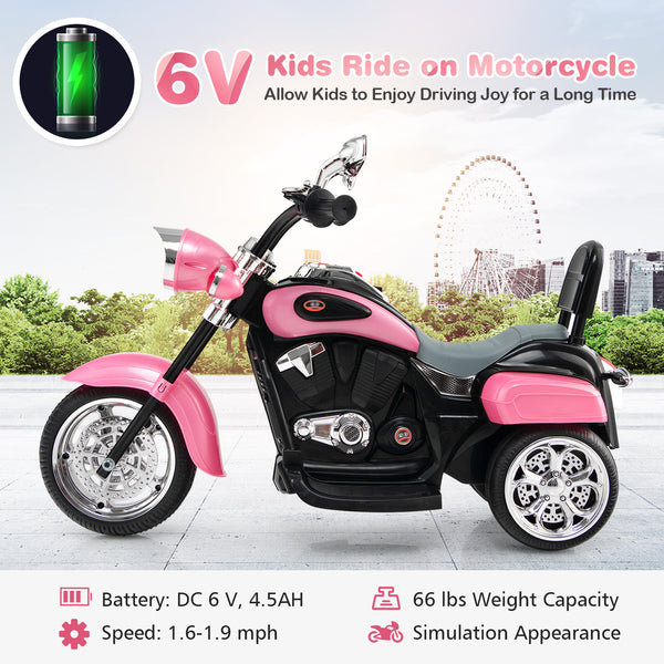 6V 3 Wheel Kids Motorcycle - Rechargeable for Kids - Electric Motorcycle