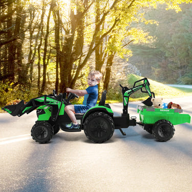 12V 3 in 1 Kids Ride On Excavator with Shovel Bucket and Music - Fun toy for outdoor play and imaginative adventures.