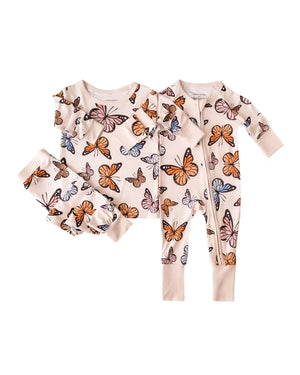 Bamboo Zip Romper | Butterflies