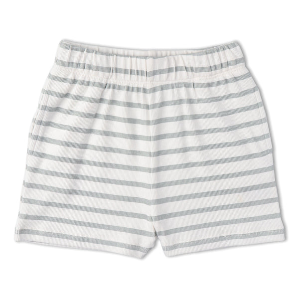 Organic Tank Top & Shorts Set - Fog Stripes
