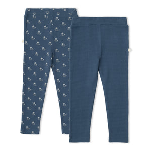 Organic Legging Set of 2 - Indigo Blossom + Navy