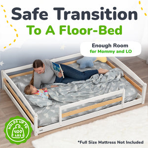 Full-Size Montessori Floor Bed with Strong Slatted Frame