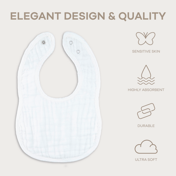 Muslin Bibs in White