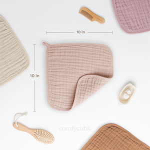Muslin Washcloths in Blush