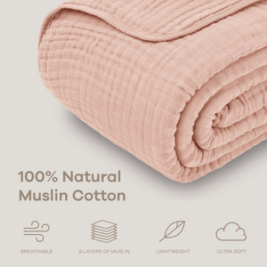 Adult Muslin Blanket in Blush