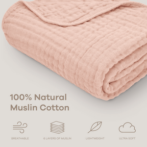 Baby Muslin Blanket in Blush