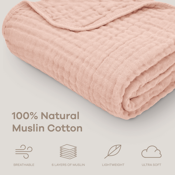 Baby Muslin Blanket in Blush