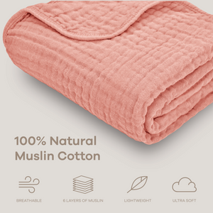 Baby Muslin Blanket in Bold Blush