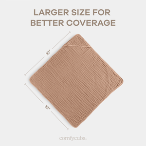 Baby Hooded Towels in Cedar & Sand