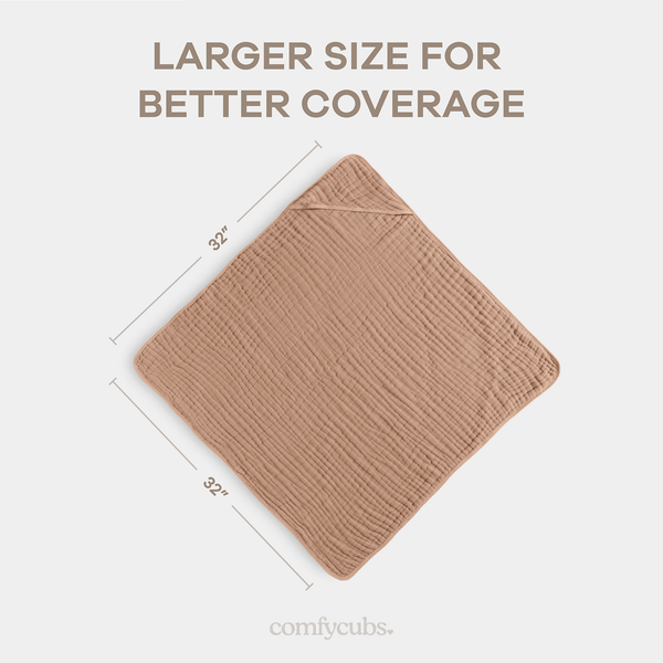 Baby Hooded Towels in Cedar & Sand