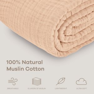Adult Muslin Blanket in Cream
