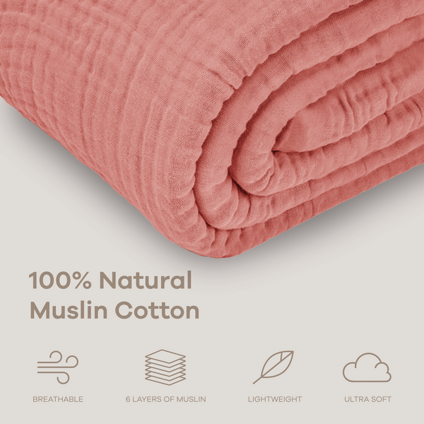 Adult Muslin Blanket in Dusty Rose