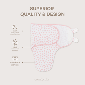 Easy Swaddle Blankets in Pink, Pack of 3, shown from angle 3, perfect for cozy and secure baby swaddling.