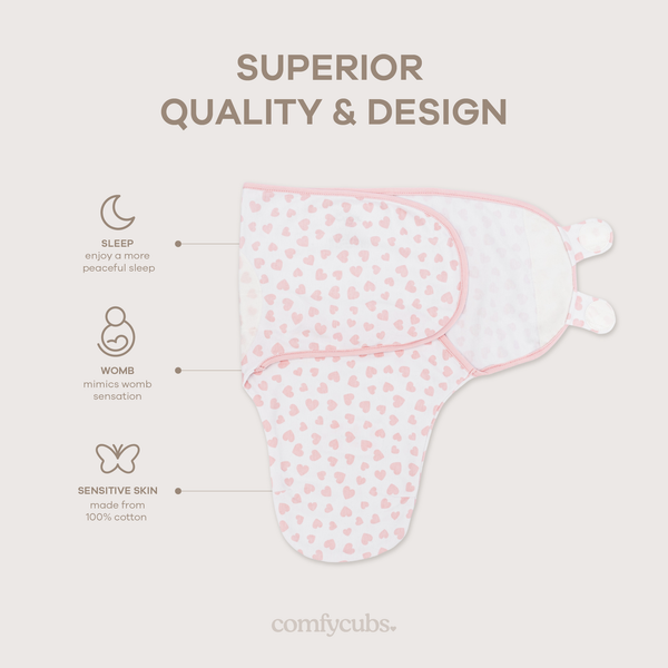 Easy Swaddle Blankets in Pink, Pack of 3, shown from angle 3, perfect for cozy and secure baby swaddling.