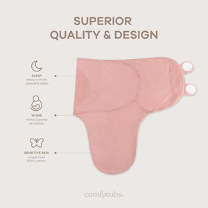 Easy Swaddle Blankets in Blush, Mauve, Mulberry - Pack of 3, shown from angle 3, perfect for cozy baby swaddling.