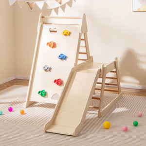 3-In 1 Jungle Gym Indoor Playground with Extended Slide for Toddlers