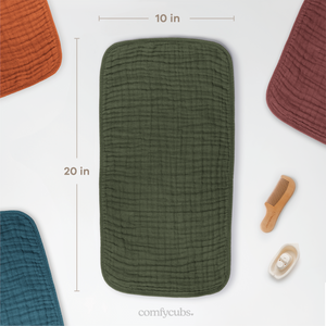 Muslin Burp Cloths in Kelp