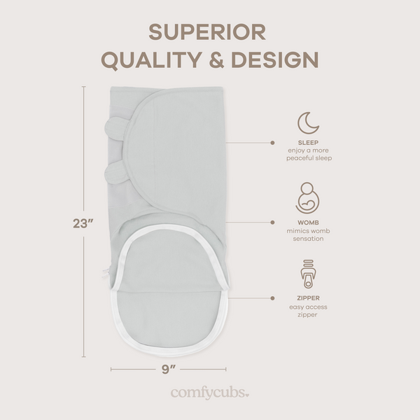 Easy Swaddle Blankets with Zipper in Stone, Pacific Blue, Sage