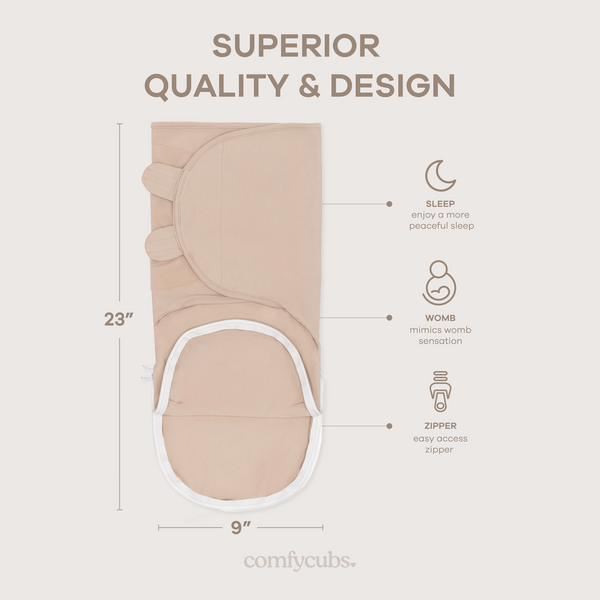 Easy Swaddle Blankets with Zipper in Light Blush, Blush, Mauve