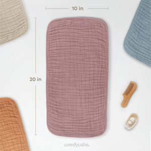 Muslin Burp Cloths in Mauve