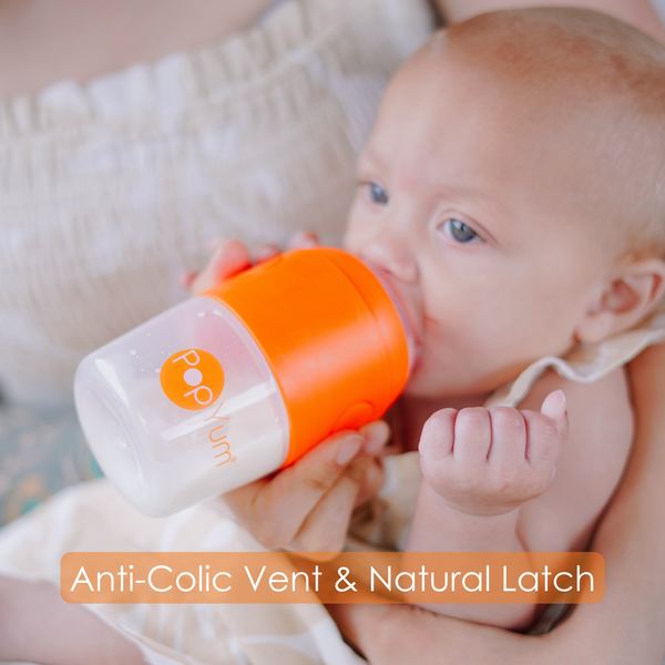 PopYum Baby Bottle Starter Set 4-Pack Orange 5oz 9oz