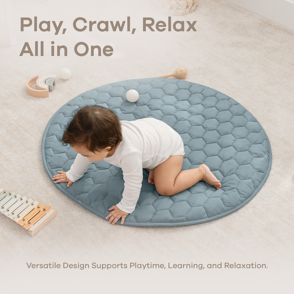 Play Mat with Non-Slip Bottom in Pacific Blue