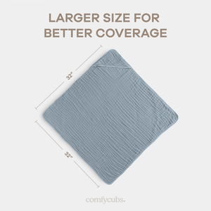 Baby Hooded Towels in Pacific Blue & Fern