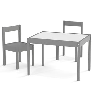 3-Piece Toddler Activity Table Set with Solid Rubber Wood Frame