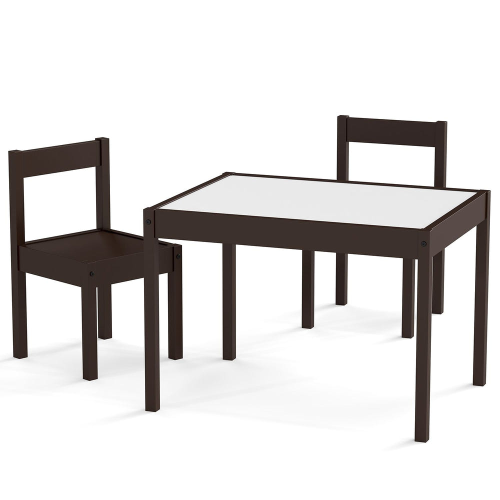 3-Piece Toddler Activity Table Set with Solid Rubber Wood Frame