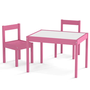 3-Piece Toddler Activity Table Set with Solid Rubber Wood Frame
