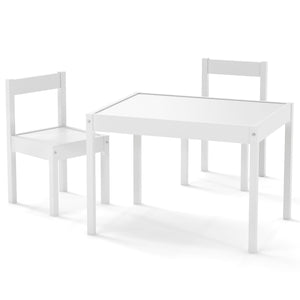 3-Piece Toddler Activity Table Set with Solid Rubber Wood Frame
