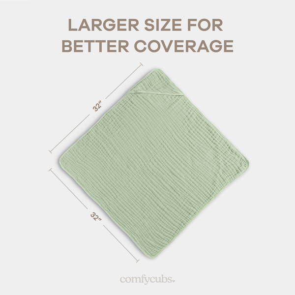 Baby Hooded Towels in Sage