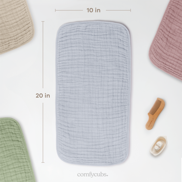 Muslin Burp Cloths  in Slate