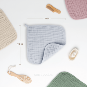 Muslin Washcloths in Slate