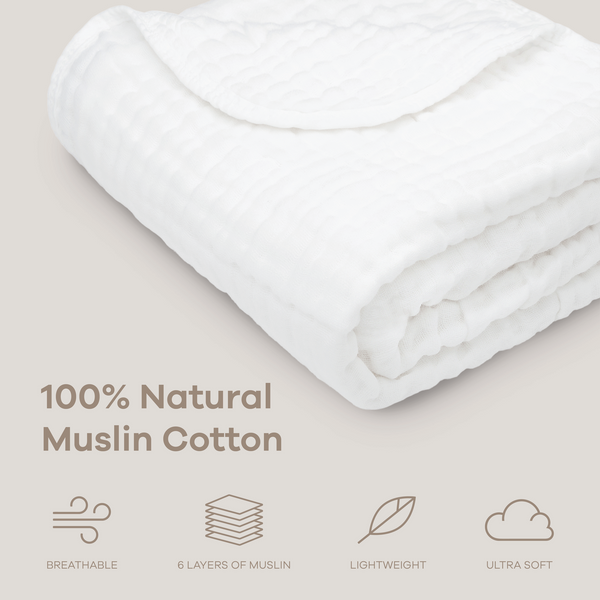Baby Muslin Blanket in White