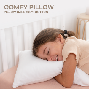 Toddler Pillows with Soft Cotton Pillow Case in White
