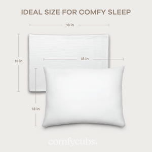 Toddler Pillows with Soft Muslin Pillow Case in White