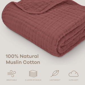 Baby Muslin Blanket in Wine