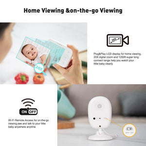 Simyke Smart Baby Monitor: 1080P Camera + 3.5” LCD Display, Smartwatch Connectivity