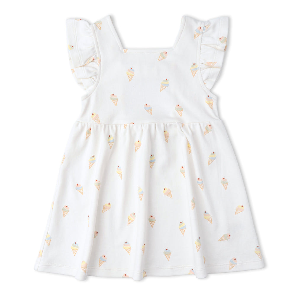 Organic Cutout Back Dress - Ice Cream