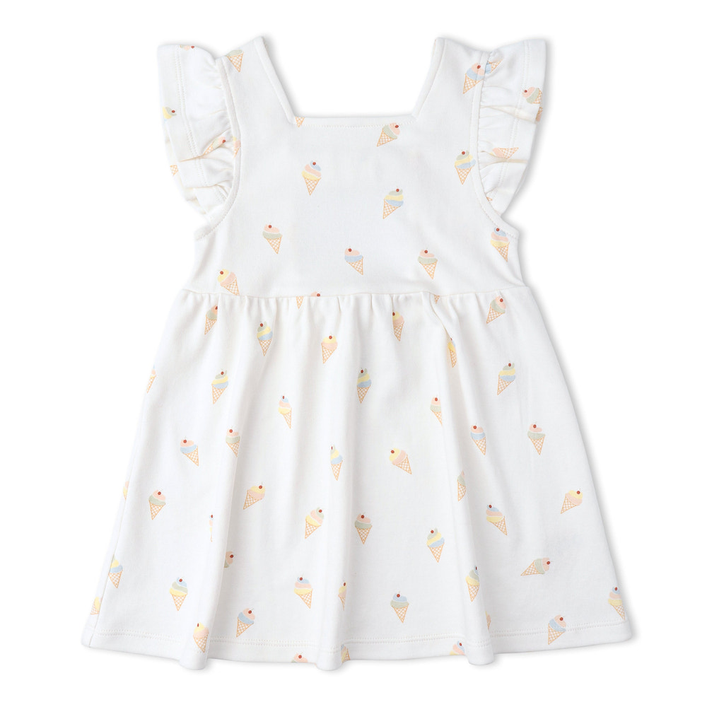 Organic Cutout Back Dress - Ice Cream