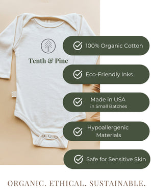 Daddy's Favorite Human Organic Long Sleeve Bodysuit for babies, stylish and comfortable in angle 8 view.
