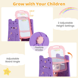 Kids' art easel with double-sided magnetic board, perfect for creative activities and imaginative play.