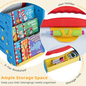 Kids' art easel with double-sided magnetic board, perfect for creative activities and imaginative play.