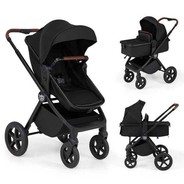 3-in-1 Convertible High Landscape Bassinet Stroller with Reversible Seat