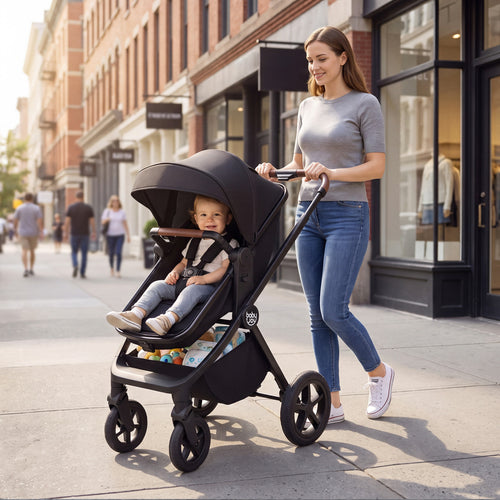 3-in-1 Convertible High Landscape Bassinet Stroller with Reversible Seat