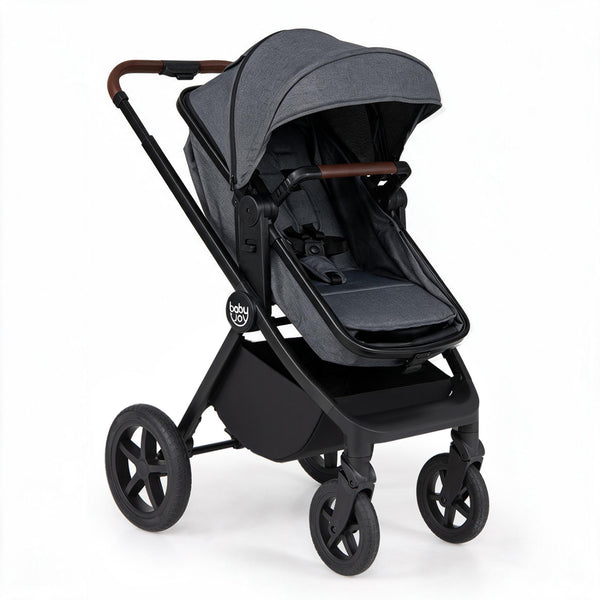 3-in-1 Convertible High Landscape Bassinet Stroller with Reversible Seat