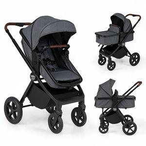 3-in-1 Convertible High Landscape Bassinet Stroller with Reversible Seat