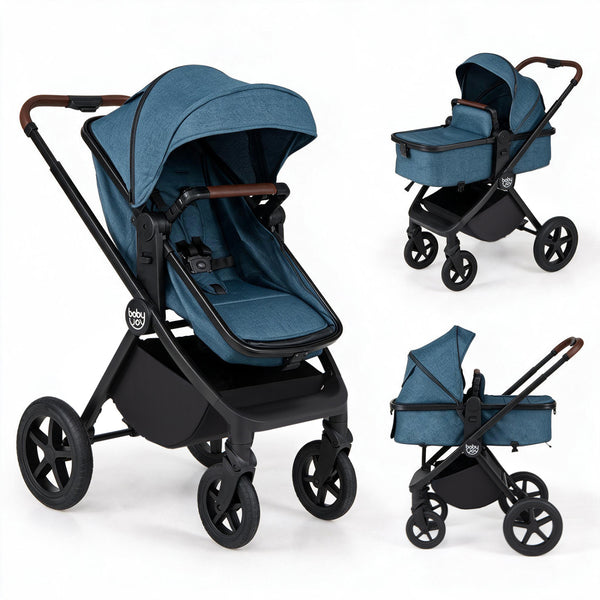 3-in-1 Convertible High Landscape Bassinet Stroller with Reversible Seat